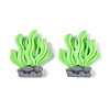 Aquatic Plant Opaque Resin Cabochons CRES-T025-44-1