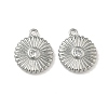 Brass Micro Pave Cubic Zirconia Grooved Pendants KK-A280-04A-P-1