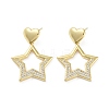 Rack Plating Brass Micro Pave Cubic Zirconia Studs Earrings EJEW-B047-03G-04-1