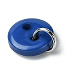 Resin Flat Round 2-Hole Buttons Pendants PALLOY-JF03384-4