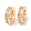 Brass Micro Pave Clear Cubic Zirconia European Beads KK-A279-17G-1
