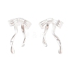 Bowknot Brass Stud Earrings for Women EJEW-P288-05S-2