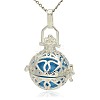 Silver Color Plated Brass Hollow Round Cage Pendants LS-KK-J240-02S-1