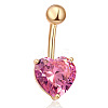 Brass Cubic Zirconia Belly Rings WGBA42D-06-2