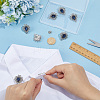8Pcs Teardrop Zinc Alloy & Glass Lapel Pin Backs for Clothes JEWB-PH0001-90A-3