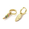 Real 18K Gold Plated Brass Dangle Hoop Earrings EJEW-L268-008G-02-2