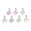 UV Plating Alloy with Mixed Color Glass Rhinestone Pendants FIND-M018-33P-1