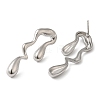 Rack Plating Brass Melting Teardro Dangle Stud Earrings for Women EJEW-Z019-01P-2
