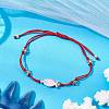 Nylon Braided Bead Bracelets for Women Men BJEW-JB11312-4