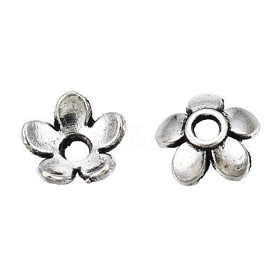 Tibetan Style Alloy Bead Caps TIBEB-S039-017AS-NR-1