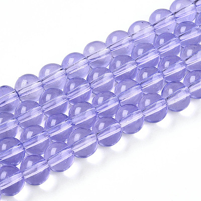 Baking Paint Transparent Glass Beads Strands DGLA-N006-8mm-06-1