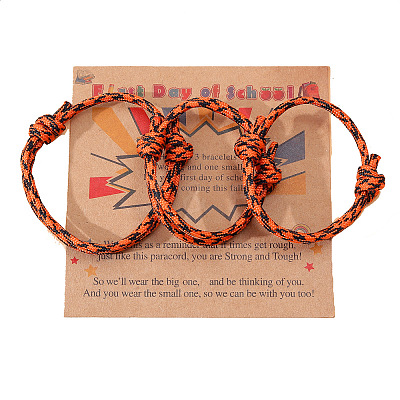3Pcs 3 Styles Polyester First Day of School Bracelets FS-WG342D8-07-1
