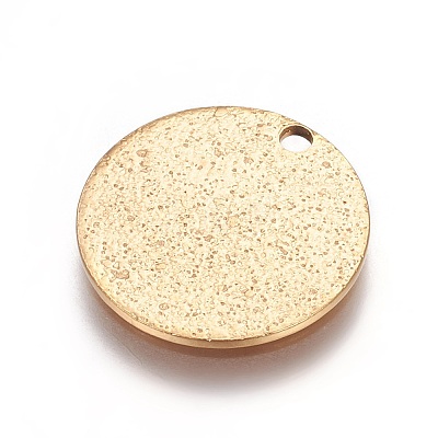 Ion Plating(IP) 304 Stainless Steel Textured Pendants X-STAS-I098-01-15mm-G-1