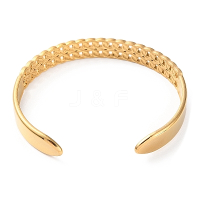 304 Stainless Steel Curb Chains Shape Cuff Bangles BJEW-F457-21G-1