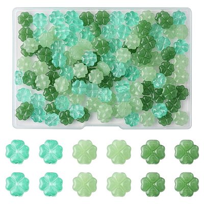 120Pcs 3 Styles Transparent Spray Painted Glass Beads GLAA-FS0002-46-1