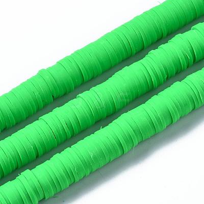 Flat Round Handmade Polymer Clay Beads CLAY-R067-10mm-08-1