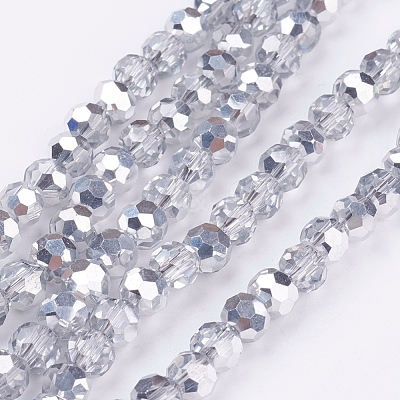 Electroplate Glass Beads Strands EGLA-J042-6mm-H02-1