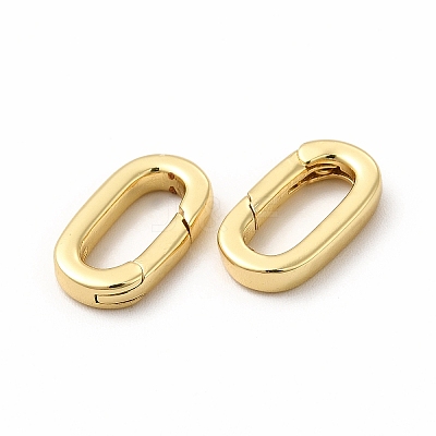 Rack Plating Brass Spring Gate Rings X-KK-H436-13A-G-1