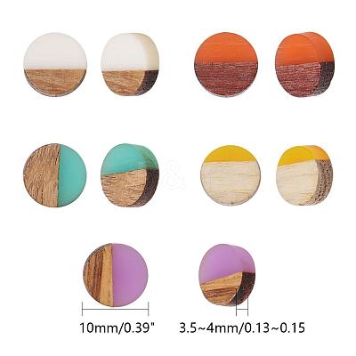 Resin & Walnut Wood Cabochons RESI-S358-70-1