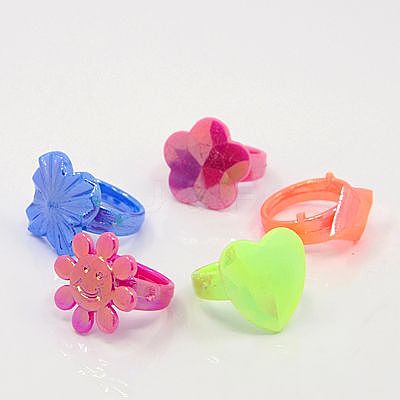 Valentines Day Gifts Kids Acrylic Rings RJEW-S618-M-1