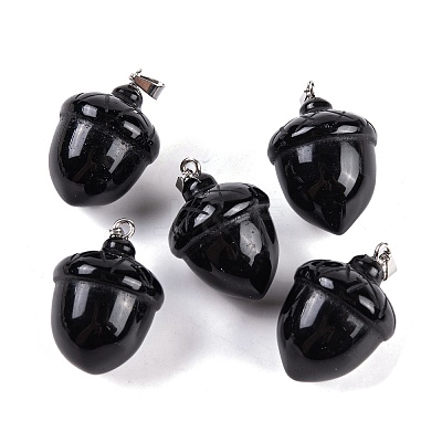 Natural Obsidian Pendants G-Q172-08P-02-1