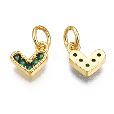 Brass Micro Pave Cubic Zirconia Charms KK-N227-33G-03-NF-1