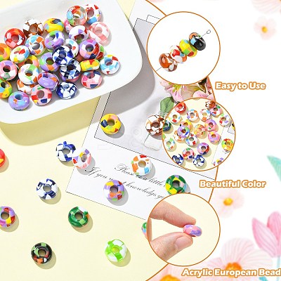 Acrylic European Beads MACR-CJZ0001-02-1