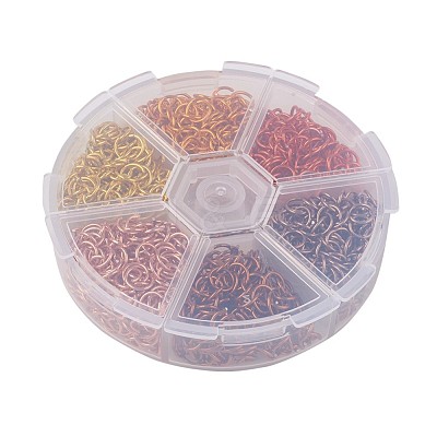 6 Colors Aluminum Wire Open Jump Rings ALUM-X0001-01D-1