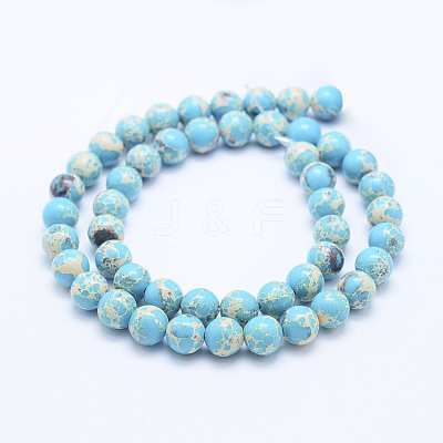 Synthetic Imperial Jasper Beads Strands G-F531-6mm-H04-1