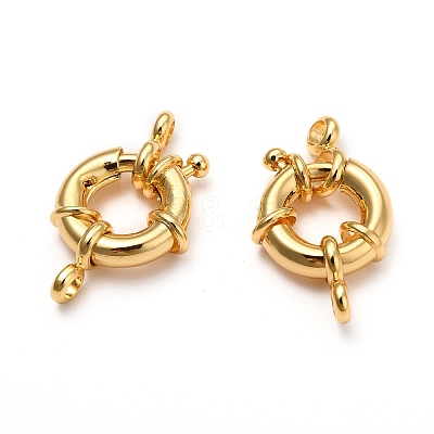 Rack Plating Brass Spring Clasps X-KK-D399-C-G-NF-1