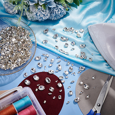 450Pcs 9 Style Glass Rhinestone Cabochons GGLA-HY0001-04-1