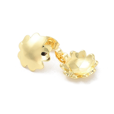 Flower/Round Rack Plating Brass Stud Earring EJEW-C078-03A-G-1