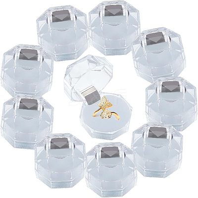 Transparent Plastic Ring Boxes OBOX-CA0001-001B-1