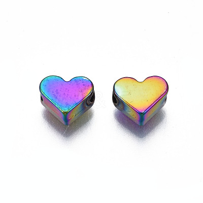 Rack Plating Rainbow Color Alloy Beads PALLOY-S180-340-1