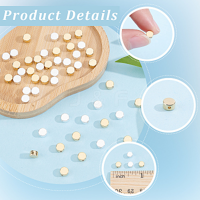 50Pcs 2 Colors Rack Plating Brass Beads KK-BBC0027-40-1