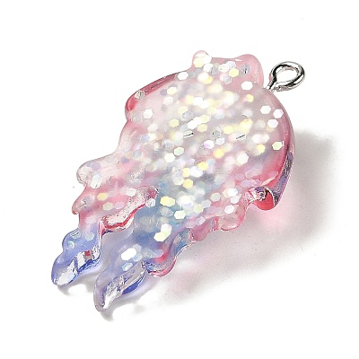 Ocean Theme Transparent Resin Pendants RESI-P029-07P-B-1