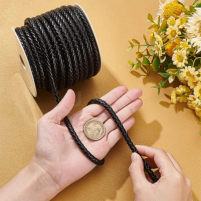 PU Imitation Leather Braided Cord WL-WH0003-14A-1