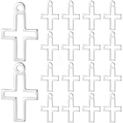 100Pcs Brass Tiny Cross Charms KK-BBC0024-59S-1