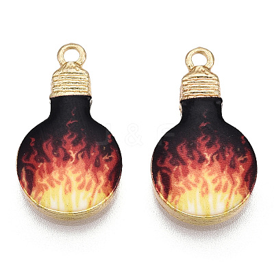 Printed Alloy Enamel Pendants ENAM-N056-178-03-1