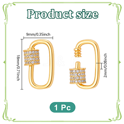 1Pc S925 Sterling Silver Screw Carabiner Lock Charms STER-NB0001-23G-1