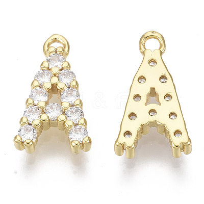 Brass Micro Pave Cubic Zirconia Charms KK-T060-05-G-NF-1