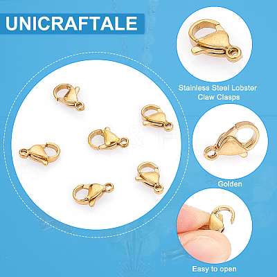 PVD Vacuum Plating 304 Stainless Steel Lobster Claw Clasps STAS-UN0018-95A-G-1