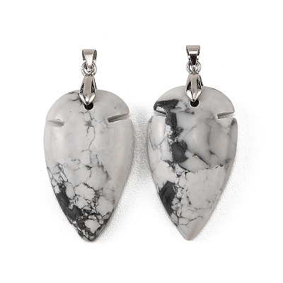 Natural Howlite Pendants G-H359-04P-07-1