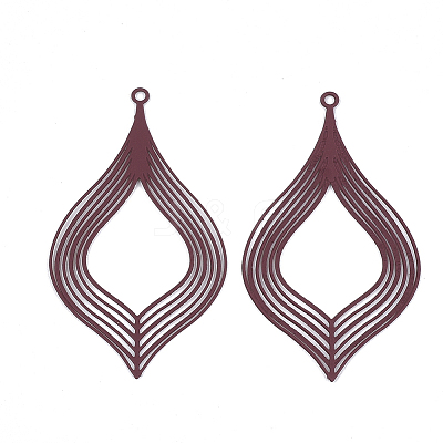 430 Stainless Steel Filigree Pendants X-STAS-S108-09C-1