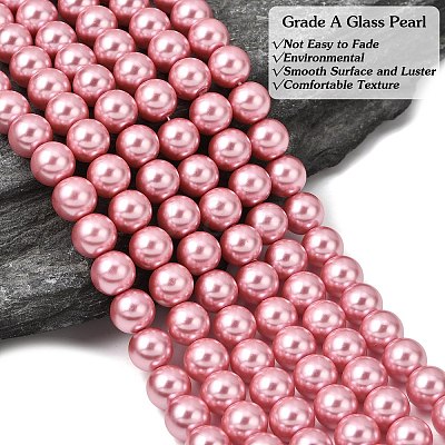 Eco-Friendly Dyed  Glass Pearl Round Beads Strands HY-A002-8mm-RB109-1
