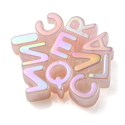 Opaque Rainbow Iridescent Acrylic Beads OACR-P010-22H-1