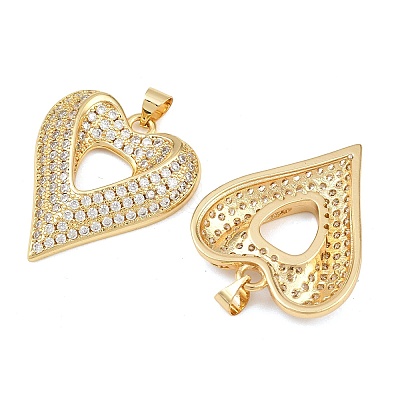 Mother's Day Brass Cubic Zirconia Pendants KK-L251-07G-04-1