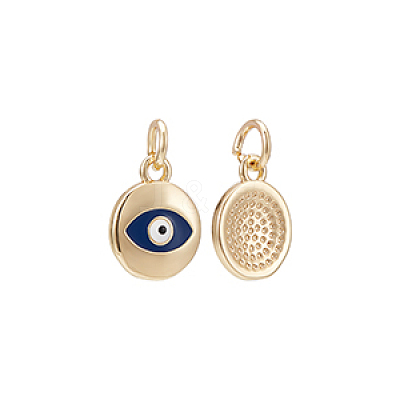 10Pcs Brass Enamel Charms KK-BC0013-91-1