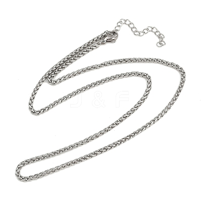 304 Stainless Steel Wheat Chains Necklaces for Unisex NJEW-K395-01B-P-1