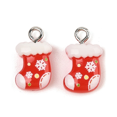 Christmas Theme Opaque Resin Pendants RESI-S08-02C-1